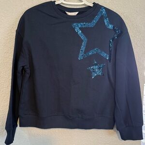 Mango Dark Blue Sweatshirt with Sequins
